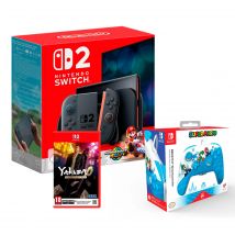 Nintendo Switch 2 Consola + Mario Kart World + Yakuza 0 Director's Cut - Import EU - Switch 2 + Rematch Wired Controller