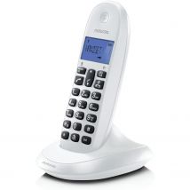 Teléfono Inalámbrico Motorola C1001CB+ Blanco con Bloque de Llamadas y Modo No Molestar