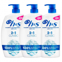 H&S Classic Champú y Acondicionador Anticaspa 2 en 1, 2400ml, con Dispensador. Hasta 100% de Protección Anticaspa. Para Todo Tipo de Pelo y Cuero Cabelludo. Black Friday. Uso Diario. Limpieza profunda