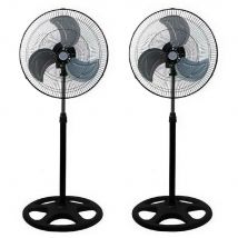 Ventilador Industrial de aire pie 18 Pulgadas metalico 80w/90W 3 velocidades color Plateado/NEGRO,AVANT,fespu