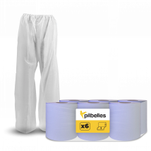 PACK 100 Pantalones de Presoterapia Desechables + 6 Rollos de Papel Secamanos Mecha