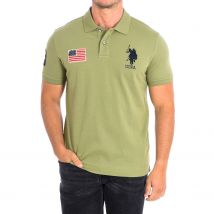 U.S. Polo Assn.-Polo Manga Corta JARECBFD cuello de solapa a contraste 61431 para Hombre