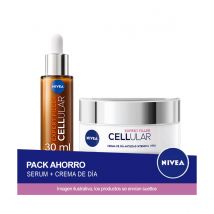 NIVEA CELLULAR Expert Filler Pack ahorro - Contiene Serum Facial Iluminador con Vitamina C + Crema de día FP30