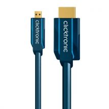 Cable Clicktronic certificado HDMI a HDMI Micro Ultra alta velocidad/Ethernet Full HD / 4K 30Hz /Para PlayStation/eARC/HDR dinámico/VRR / 3D Dolby vision/XBOX, Home Cinema / 5M