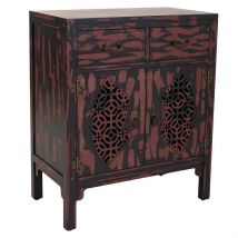 WANDERLUST DECO Recibidor de madera rojo 66x36x78h cm de estilo Art Deco