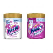 Vanish Oxi Advance Quitamanchas Lote Ropa Blanca + Ropa Color, Elimina Olores, Potenciador Lavado Polvo - 2x400 gr