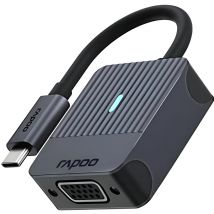 Rapoo Adaptador de Audio USB-C a VGA 1080p Full HD Compacto y Portátil Plug & Play Color Gris