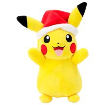 Pokémon PKW3376-20 cm Peluche de Invierno – Pikachu con Gorro de Navidad, Peluche Oficial