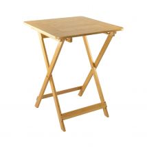 Mesa Plegable de Bambú Barnizada Biano 60x60x75cm 7house