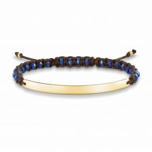 Thomas Sabo Love Bridge, Mujer, pulsera oro, Plata de ley 925; Baño de oro amarillo de 18 quilates, nailon, LBA0056-892-32