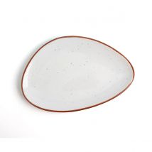 Plato Triangular Porcelana Ariane Terra 21CM Beige Brillo Reforzado Profesional Alta Calidad