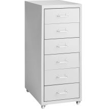 Tectake - Cajonera con ruedas 41 x 28 x 69 cm  Cajones con mucho espacio de almacenamiento  Gracias a sus 4 ruedas se mueve fácilmente y muy rápido  Ranuras para facilitar el etiquetado