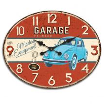 Signes Grimalt  - Reloj de Pared Estilo Vintage en Metal con Motivo Coche  con unas medidas de  40x39 Cm