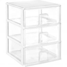 COM-FORT HOUSE  Cajonera Apilable de Plástico  Modelo Transparente  Color Blanco   Cajones de Almacenamiento Modular