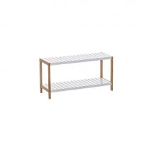 Lola Home Estantería auxiliar de bambú blanca de 36x26x70 cm