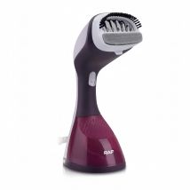 Plancha de vapor vertical RAF con mango ergonómico para eliminar arrugas, desinfectar y desodorizar la ropa. 1400W de potencia, sistema anti goteo, calienta en 45 segundos, capacidad de 220 ml, con