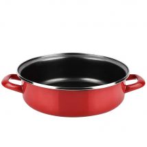 Fagor Optimax - Tartera Roja de Acero Esmaltado, Antiadherente Bicapa, Libre de PFOA, Todas las Cocinas, Inducción, Horno, Lavavajillas