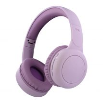 T'nB - Auriculares Bluetooth inalámbricos, Supra-Auriculares cómodos, almohadillas de espuma, micrófono incorporado, aro ajustable, autonomía 24 horas, ligeros y plegables, color morado