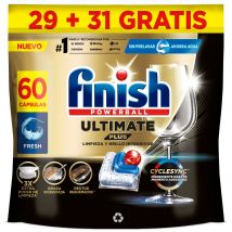 Finish Powerball ULTIMATE PLUS ALL IN 1 x60 x120 x180 x240 Pastillas para Lavavajillas, Limpieza Intensiva, Elimina Restos Quemados, Brillo Diamante, Cuida y Protege