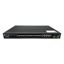 LevelOne IGU-2872 - Switch de fibra Gigabit industrial gestionado L2 Plus de 28 puertos, 4 SFP de 1,25/2,5 GbE, 16 x 1,25 GbE SFP, 8 Gigabit SFP/RJ45 combinado, fuente de alimentación
