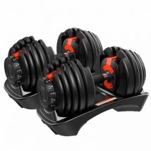 ALLINLIFE SET DE MANCUERNAS AJUSTABLES 1ud/2uds, DE 2,5 A 24 KILOS / 5 A 40 KILOS, ENTRENAMIENTO EN CASA, ENVIO RÁPIDO DESDE EUROPA, El rack ajustable se puede comprar opcionalmente, con una capacidad