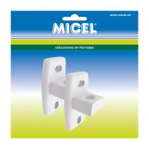 MICEL - 92543 - Juego de soportes de pared para toldos, incluye 2 unidades, Color blanco, 44 x 38,25 x 86 mm.