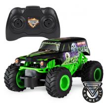 SPIN MASTER - MONSTER JAM - COCHE TELEDIRIGIDO GRAVE DIGGER - Coche RC Monster Jam Grave Digger a Escala 1:24 - 2.4GHZ hasta 76m - 6044955 - Juguetes Niños +4 años