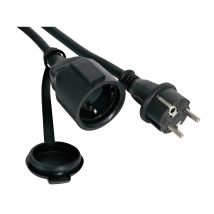 Perel Cable Prolongador de Goma 5m - Toma de Tierra Lateral