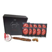 Jamón de bellota ibérico 50% raza ibérica cortado artesanalmente a cuchillo + regalo chorizo o salchichón ibérico de bellota