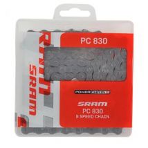 SRAM | Cadena PC 830 8v 114 Eslabones - Cadena SRAM PC 830 de 114 eslabones, adecuada para transmisiones de 8 velocidades. - Compatible con 7/8 velocidades- Pasador remachado- Cierre Power Link de