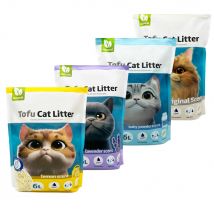 Arena para Gatos Arena sin Polvo Fácil de Aglomerar Controla los Olores se Lanza en el Inodoro