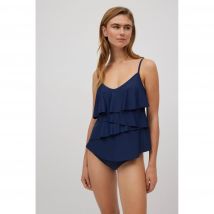 Ysabel Mora - Top tankini volantes con relleno extraíble marino copa B