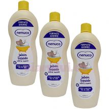 NENUCO Jabón líquido ultra suave - cuida la delicada piel del bebé -  Pack AHORRO de 3,375ml (3 botellas de 1,125ml)