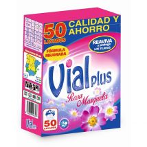 Detergente en polvo VIALPLUS rosa mosqueta 50 lavados reaviva y protege los tejidos