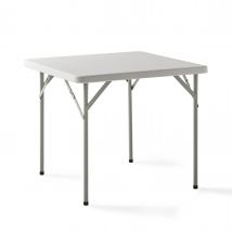 KG KITGARDEN - Mesa Plegable Portátil Multifuncional, 84x84x74cm, Blanco