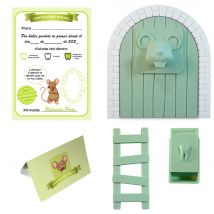 MFS Myfuturshop® Ratoncito Pérez Puerta mágica, Caja para el Diente, Escalera, 4 certificados de Diente Limpio. Regalo Original para niño y niña. (GAMA PASTEL)