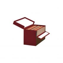 Caja Transferencia Doble Lomo Forrada en Geltex Rojo 39x25,5x20 Cm