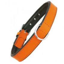 Gloria Collar de Piel Acolchado para Perro 55 cm - Naranja