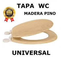 Asiento de Baño Universal de Madera de Pino - Tapa WC Beige - Alta Calidad - 42cmx36cmx16cm