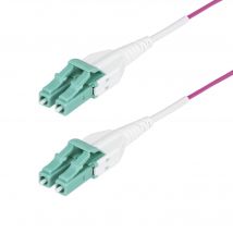 StarTech.com Cable de Fibra Óptica Multimodo OM4 LC a LC UPC de 2m - 50/125µm - 40G/100G - Violeta Érica - LOMMF/VCSE - Cable Uniboot de Fibra - Clasificación Riser OFNR