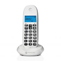 Teléfono Inalámbrico Motorola C1001CB+ Blanco con Bloque de Llamadas y Modo No Molestar