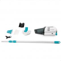 INTEX - Aspirador de piscina manual eléctrico ZR100, piscinas y spas hasta 5,49m, batería recargable, autonomía 50 min, tubo extensible de 2,39m, dos cepillos intercambiables, incluye filtros y cable