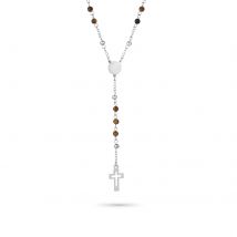 Radiant Collar Hombre Collar Hombre Iconclast Piedras Marrón De Acero, Piedra Marrón, Plateado