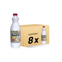 Lagarto Amoniaco Perfumado al Jabón 1,5L - Caja 8 Botellas - Desengrasa y Elimina Manchas (limpieza diaria multiusos)