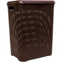 Cesta de la ropa Pongo todo Cesto Mimbre plástico para la Colada efecto Rattan (Wengué) COSHANO