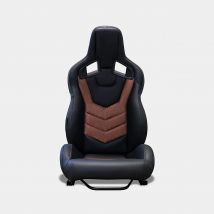 M MODAUTO Asiento Deportivo SimRacing y Coche, Semibaquet SimPro para Vehículo y Cockpit de Simulación, Cuero y Alcantara PU con Respaldo PVC (N1215U-ROJO)