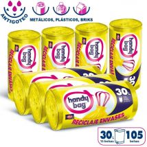 Handy Bag Bolsas De Basura 30L, Pack 7x15 Total 105 Bolsas, Reciclaje Envases, Extra Resistentes,