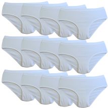 Don Algodon Pack 12 Braguitas Blancas Niña de Algodón Suaves | Ajustables y Cómodas | 12 Unidades Blancas, Resistentes | Máxima Comodidad Día y Noche