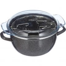 Magefesa Parma - Freidora con cestillo 24cm, 4.7 L, Acero Esmaltado recubrimiento esmaltado, limpieza lavavajillas apta para cocinas de gas, vitrocerámica y gas Fabricada en España