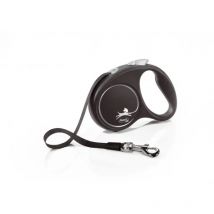 Flexi Black Design Correa Extensible para Perros Talla S - 5 m - Plata